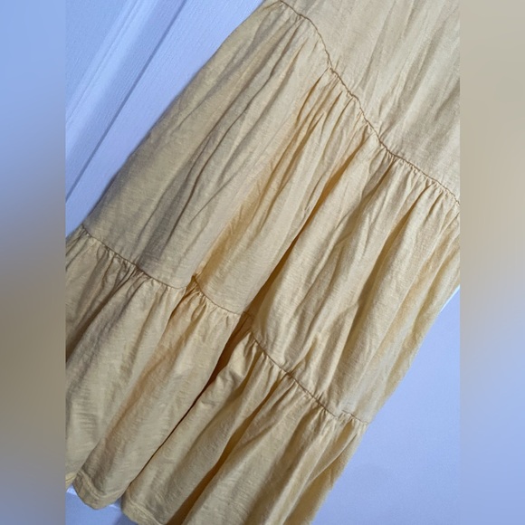 Yellow Short Sleeve Dress Baby Doll Medium Tall - Picture 2 of 7